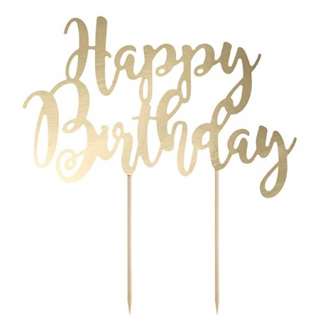 Cake toper or happy birthday - décoration gâteau d'anniversaire