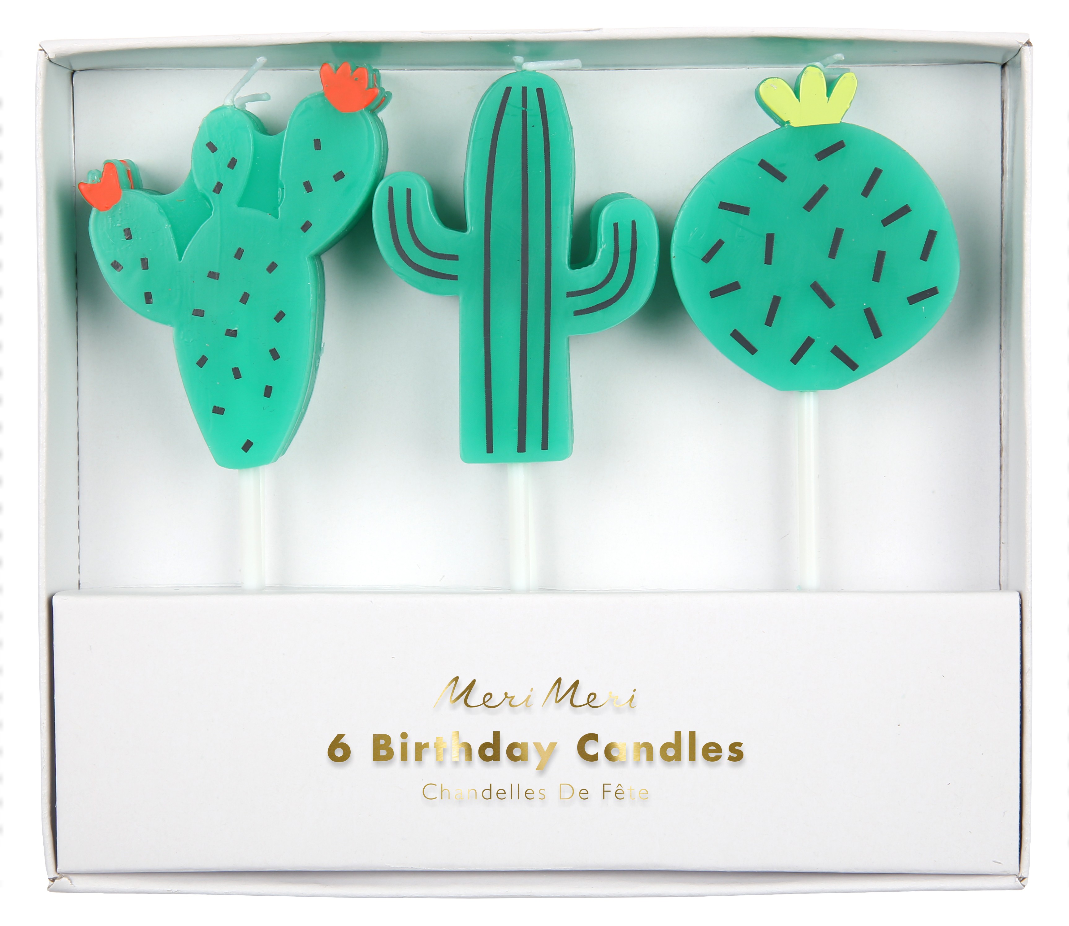 6 Bougies Cactus Decoraiton Gateau